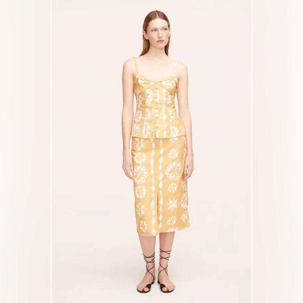 NWT Rebecca Taylor Cotton Canvas Midi Skirt - Picture 1 of 5